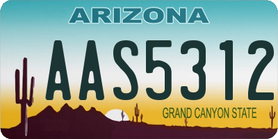 AZ license plate AAS5312