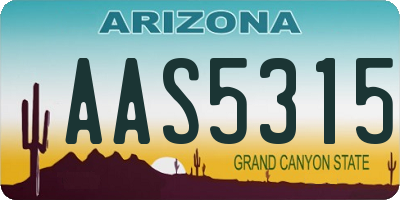 AZ license plate AAS5315