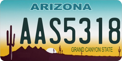 AZ license plate AAS5318