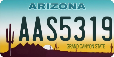 AZ license plate AAS5319