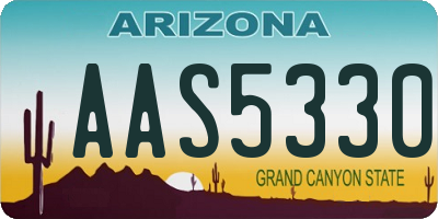 AZ license plate AAS5330