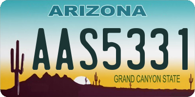 AZ license plate AAS5331
