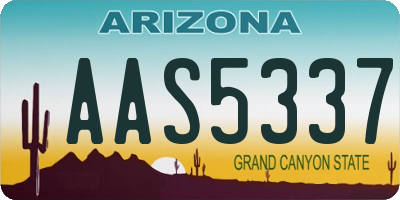 AZ license plate AAS5337