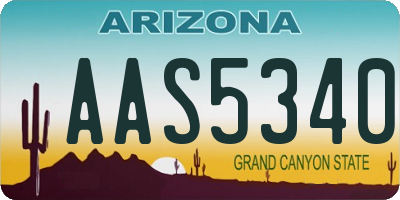 AZ license plate AAS5340