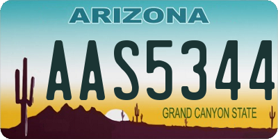 AZ license plate AAS5344