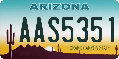 AZ license plate AAS5351