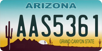 AZ license plate AAS5361