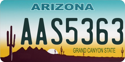 AZ license plate AAS5363