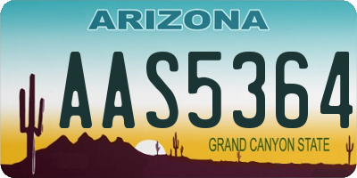 AZ license plate AAS5364