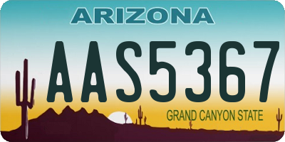 AZ license plate AAS5367