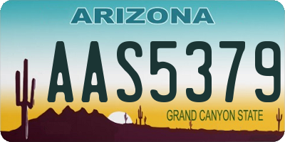AZ license plate AAS5379