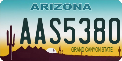 AZ license plate AAS5380