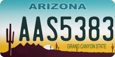 AZ license plate AAS5383