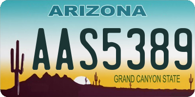 AZ license plate AAS5389