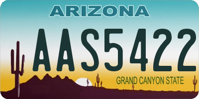 AZ license plate AAS5422