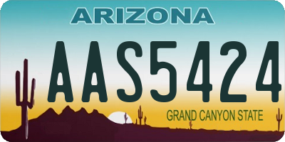 AZ license plate AAS5424