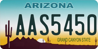 AZ license plate AAS5450