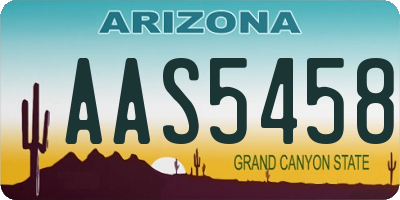 AZ license plate AAS5458
