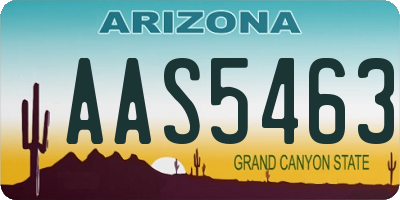AZ license plate AAS5463
