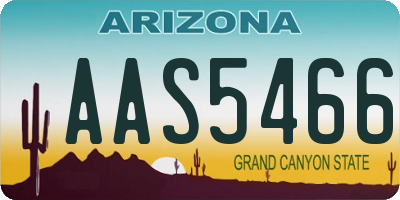 AZ license plate AAS5466
