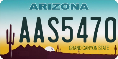 AZ license plate AAS5470