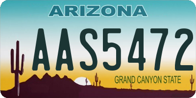 AZ license plate AAS5472