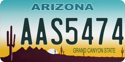 AZ license plate AAS5474