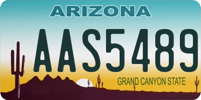 AZ license plate AAS5489