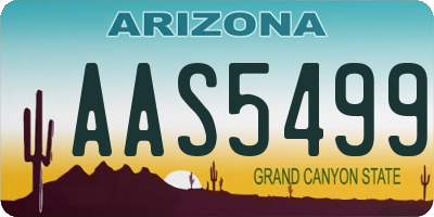 AZ license plate AAS5499