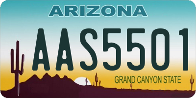 AZ license plate AAS5501