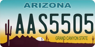 AZ license plate AAS5505