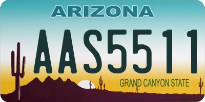 AZ license plate AAS5511
