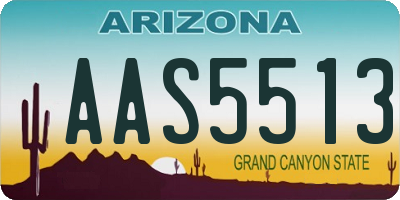 AZ license plate AAS5513