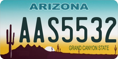 AZ license plate AAS5532