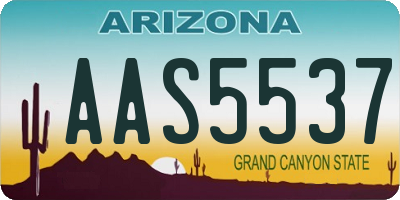 AZ license plate AAS5537