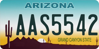 AZ license plate AAS5542
