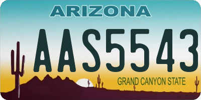 AZ license plate AAS5543