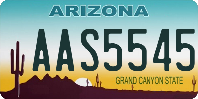 AZ license plate AAS5545