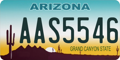 AZ license plate AAS5546