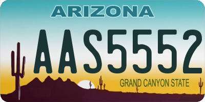 AZ license plate AAS5552