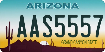 AZ license plate AAS5557