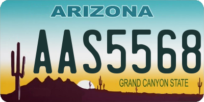 AZ license plate AAS5568