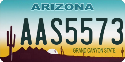 AZ license plate AAS5573