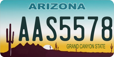 AZ license plate AAS5578