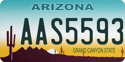 AZ license plate AAS5593