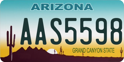 AZ license plate AAS5598