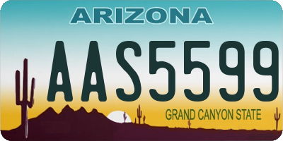 AZ license plate AAS5599