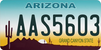 AZ license plate AAS5603