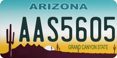 AZ license plate AAS5605