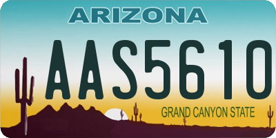 AZ license plate AAS5610